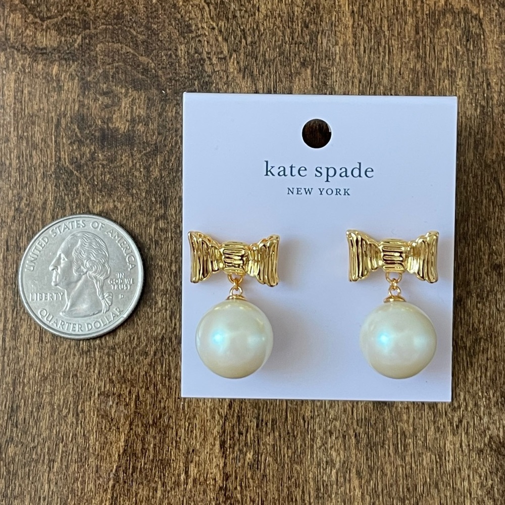 Kate Spade Pearl Drop Earrings with Gold HW